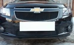 1 469 р. Нижняя сетка на бампер Russtal (черная) Chevrolet Cruze J305 хэтчбек дорестайлинг (2009-2012)  с доставкой в г. Майкоп. Увеличить фотографию 4