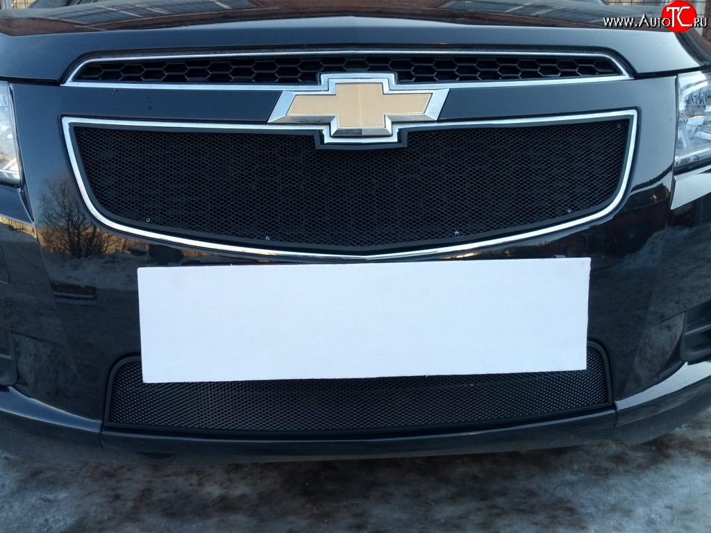 1 469 р. Нижняя сетка на бампер Russtal (черная) Chevrolet Cruze J305 хэтчбек дорестайлинг (2009-2012)  с доставкой в г. Майкоп