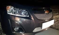 1 599 р. Сетка в решетку радиатора Russtal Chevrolet Cruze J308 универсал рестайлинг (2012-2015) (хром)  с доставкой в г. Майкоп. Увеличить фотографию 3