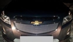 Сетка в решетку радиатора Russtal Chevrolet Cruze J308 универсал рестайлинг (2012-2015) (хром)