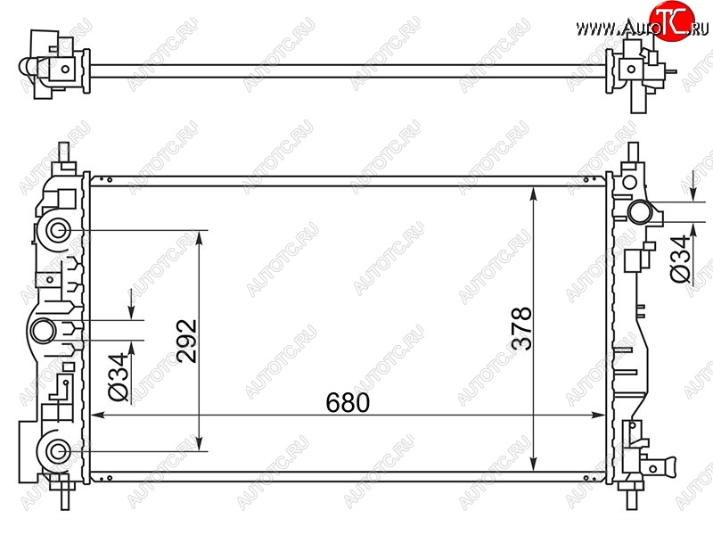 6 449 р. Радиатор двигателя SAT (пластинчатый, МКПП/АКПП, Z20S1, LLW, Z20D1) Chevrolet Cruze J300 седан дорестайлинг (2009-2012)  с доставкой в г. Майкоп