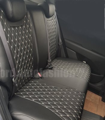 19 649 р. Чехлы для сидений Lord Autofashion Байрон (экокожа) Chevrolet Cruze J300 седан дорестайлинг (2009-2012) (Чёрный, вставка чёрная, строчка бежевая)  с доставкой в г. Майкоп. Увеличить фотографию 4