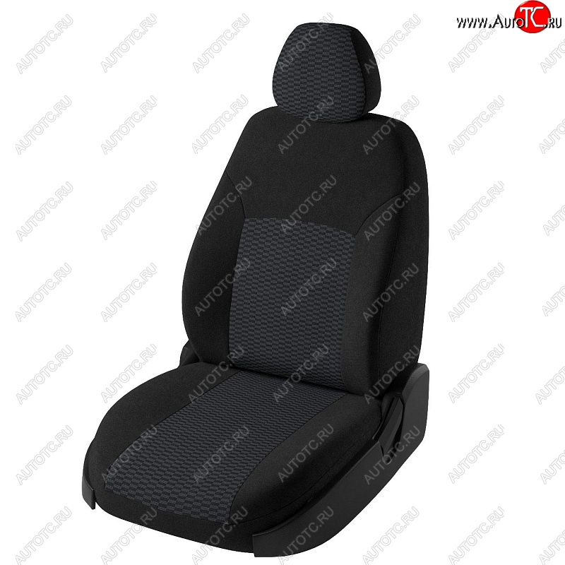 6 649 р. Чехлы для сидений Дублин (жаккард) Chevrolet Cruze J300 седан дорестайлинг (2009-2012) (Черный, вставка Прямоугольник чёрный)  с доставкой в г. Майкоп