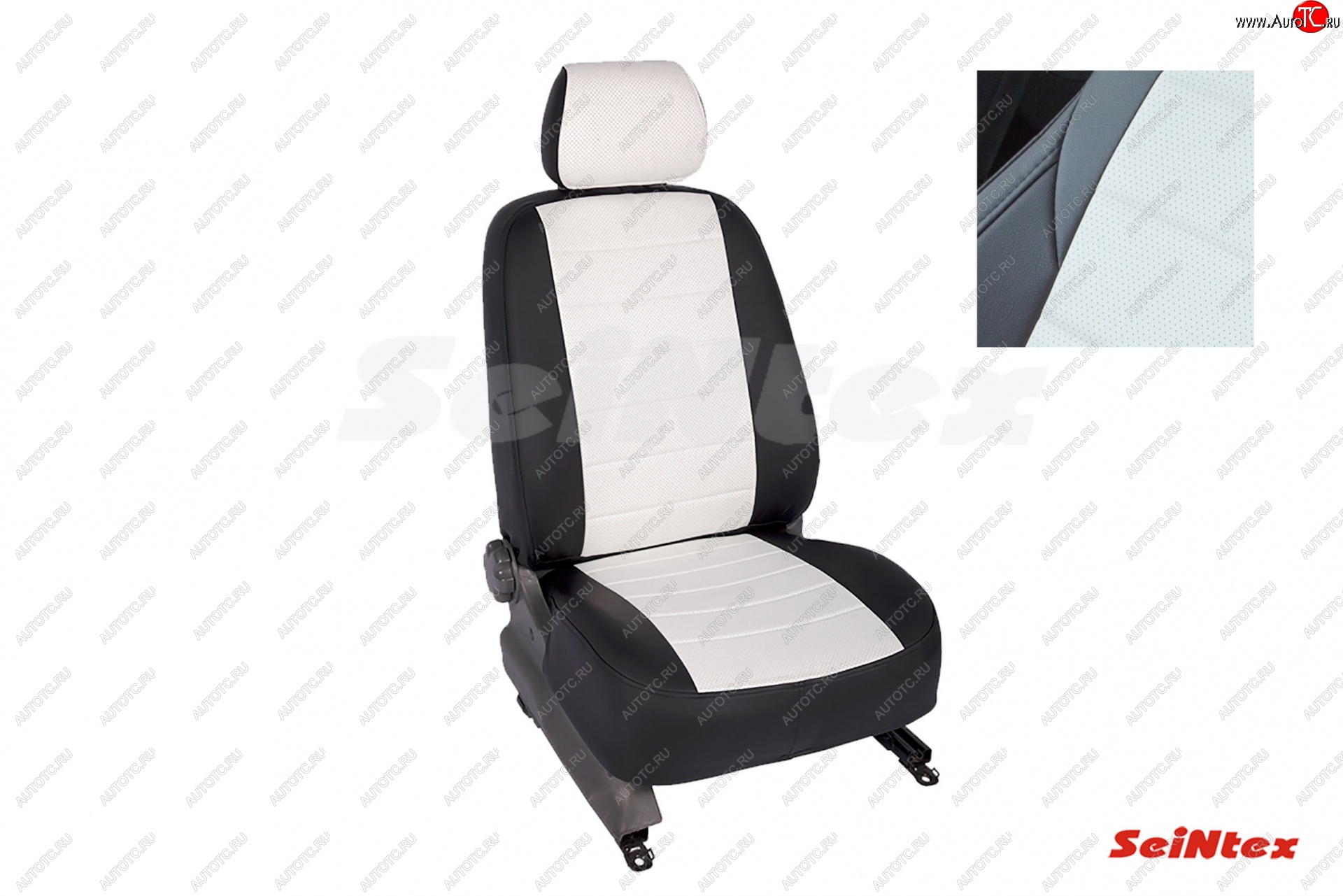 5 999 р. Чехлы для сидений Seintex (экокожа) Chevrolet Cruze J300 седан дорестайлинг (2009-2012) (Черный+белый)  с доставкой в г. Майкоп
