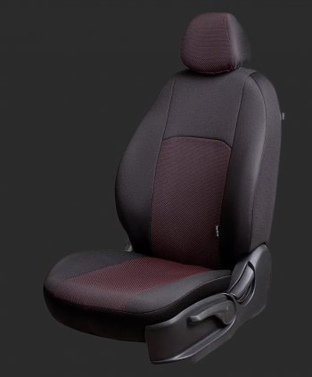 Чехлы для сидений Lord Autofashion Дублин (жаккард, спинка 60/40, 2П- и 1Г-образных подголовника) Chevrolet Cruze J305 хэтчбек рестайлинг (2012-2015) (Черный, вставка Ёж Красный)