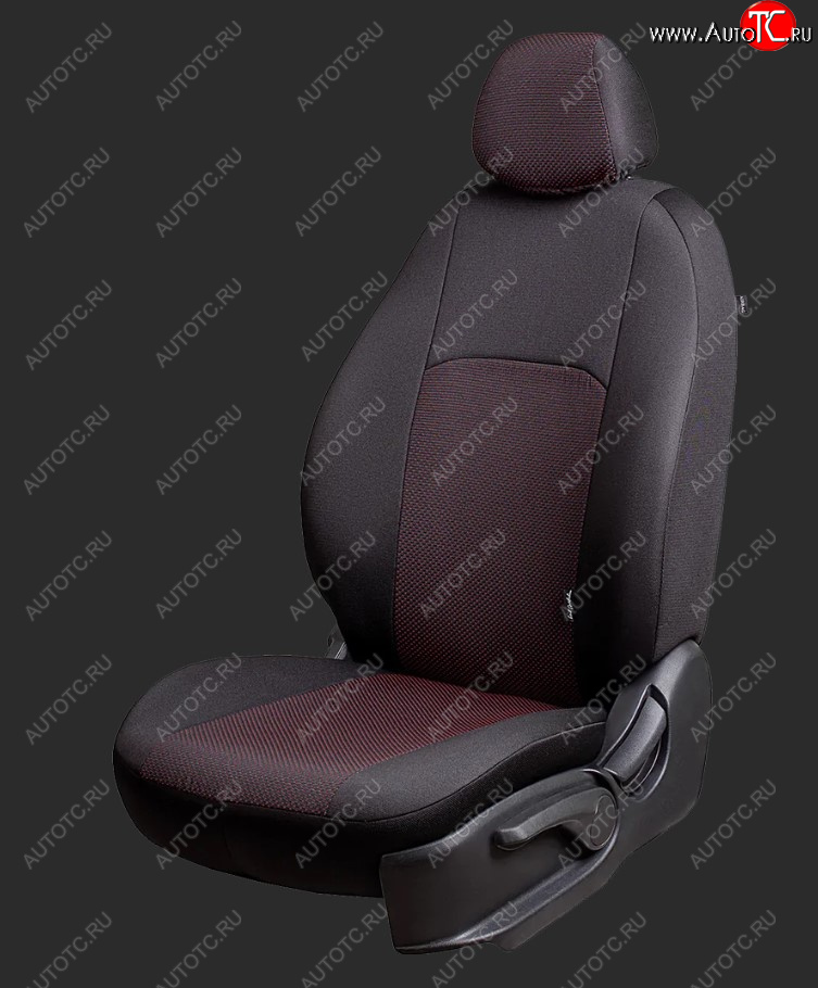 6 649 р. Чехлы для сидений Lord Autofashion Дублин (жаккард, спинка 60/40, 2П- и 1Г-образных подголовника) Chevrolet Cruze J300 седан дорестайлинг (2009-2012) (Черный, вставка Ёж Красный)  с доставкой в г. Майкоп