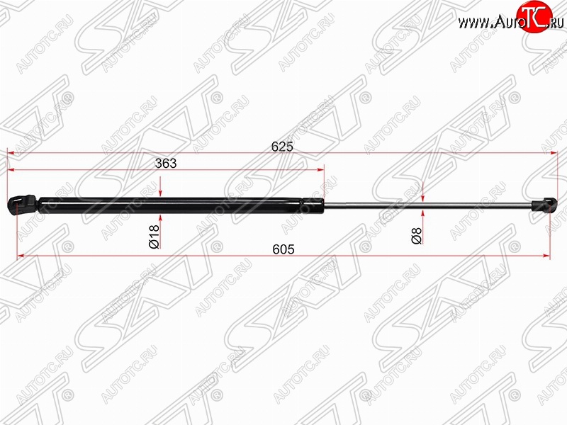 669 р. Газовый упор крышки багажника SAT  Chevrolet Cruze  J305 (2009-2012) хэтчбек дорестайлинг  с доставкой в г. Майкоп