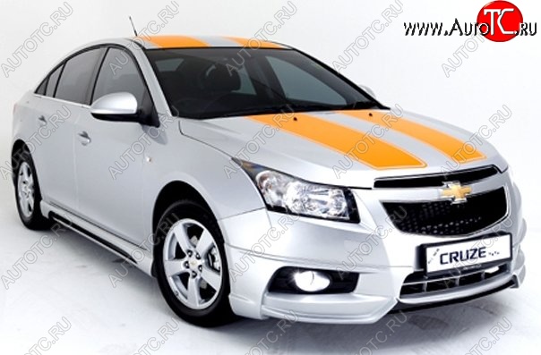 3 999 р. Накладка на передний бампер Extrime Chevrolet Cruze J300 седан дорестайлинг (2009-2012) (Неокрашенная)  с доставкой в г. Майкоп