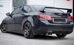 3 299 р. Диффузор заднего бампера с одним выхлопом Секвентум v2 Chevrolet Cruze J300 седан дорестайлинг (2009-2012) (Неокрашенные)  с доставкой в г. Майкоп. Увеличить фотографию 3