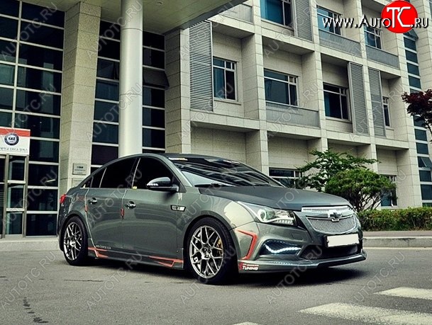 7 249 р. Передний бампер CT Chevrolet Cruze J300 седан дорестайлинг (2009-2012) (Неокрашенный)  с доставкой в г. Майкоп