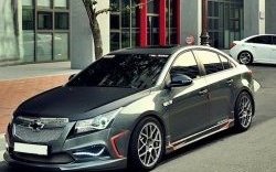 4 199 р. Пороги накладки CT Chevrolet Cruze J305 хэтчбек дорестайлинг (2009-2012) (Неокрашенные)  с доставкой в г. Майкоп. Увеличить фотографию 2