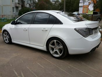 4 099 р. Пороги накладки пластиковые CT Chevrolet Cruze J305 хэтчбек дорестайлинг (2009-2012) (Неокрашенные)  с доставкой в г. Майкоп. Увеличить фотографию 2