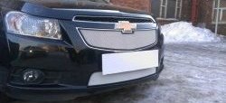 1 559 р. Нижняя сетка на бампер Russtal (хром) Chevrolet Cruze J300 седан дорестайлинг (2009-2012)  с доставкой в г. Майкоп. Увеличить фотографию 2
