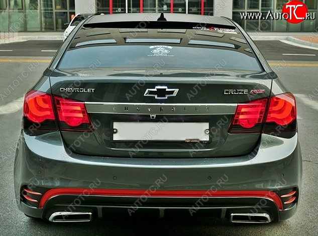 7 799 р. Задний бампер CT v1 Chevrolet Cruze J300 седан дорестайлинг (2009-2012) (Неокрашенный)  с доставкой в г. Майкоп