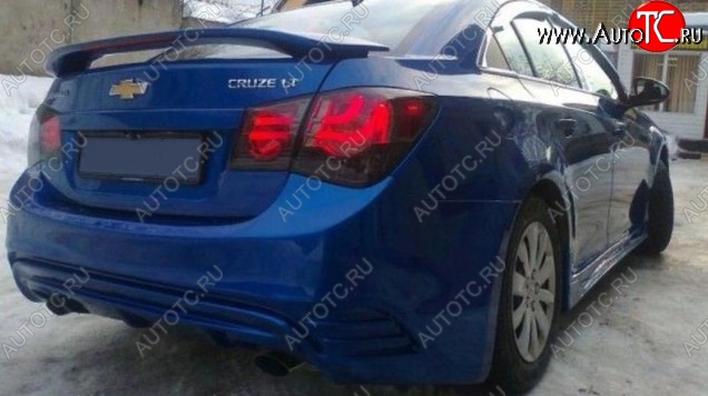 6 699 р. Задний бампер Sport Chevrolet Cruze J300 седан дорестайлинг (2009-2012) (Неокрашенный)  с доставкой в г. Майкоп