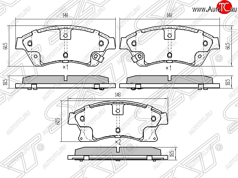 1 339 р. Колодки тормозные передние SAT (диски 276мм) Chevrolet Cruze J308 универсал рестайлинг (2012-2015)  с доставкой в г. Майкоп