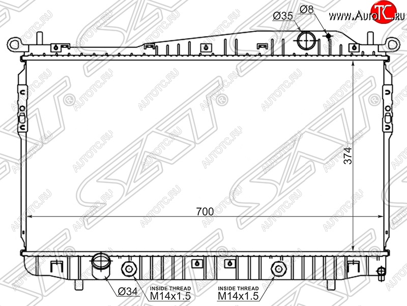 7 899 р. Радиатор двигателя SAT (пластинчатый, 1.8/2.0/2.5, АКПП/МКПП) Chevrolet Epica V250 (2006-2012)  с доставкой в г. Майкоп