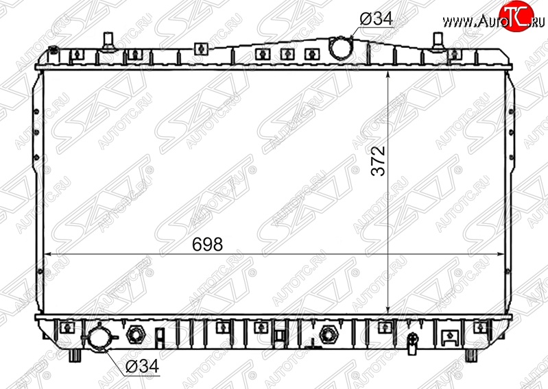 5 549 р. Радиатор двигателя SAT (пластинчатый, 1.4/1.6/1.8, МКПП/АКПП) Daewoo Nubira J150 (2000-2002)  с доставкой в г. Майкоп