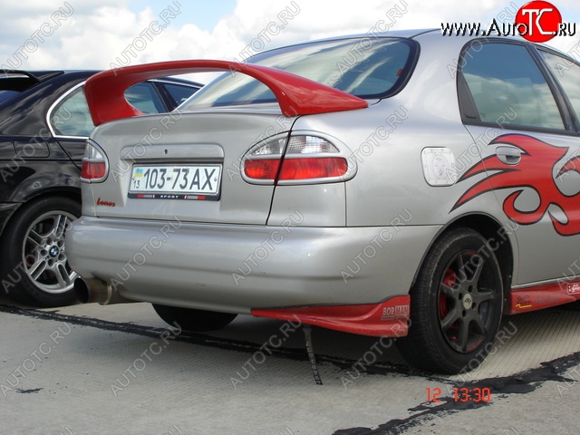 2 949 р. Клыки на задний бампер CT Daewoo Lanos T100 дорестайлинг, седан (1997-2002) (Неокрашенная)  с доставкой в г. Майкоп
