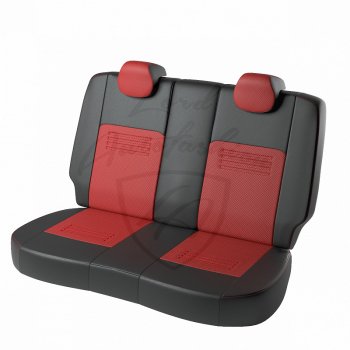 9 449 р. Чехлы для сидений Lord Autofashion Турин (экокожа) Chevrolet Lanos T100 седан (2002-2017) (Черный, вставка красная)  с доставкой в г. Майкоп. Увеличить фотографию 2