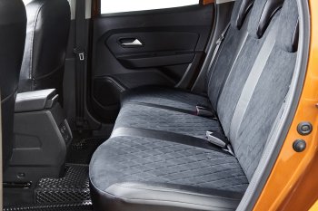 6 449 р. Чехлы для сидений Seintex Ромб Алькантара Chevrolet Lanos T100 седан (2002-2017) (Цвет: черный)  с доставкой в г. Майкоп. Увеличить фотографию 2