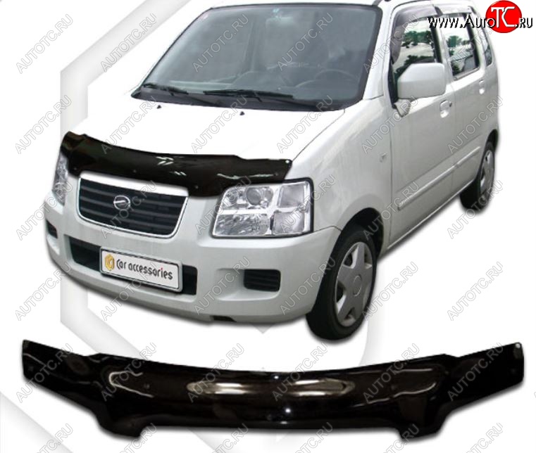 2 159 р. Дефлектор капота CA-Plastic Chevrolet MV (2001-2010) (Classic черный, Без надписи)  с доставкой в г. Майкоп