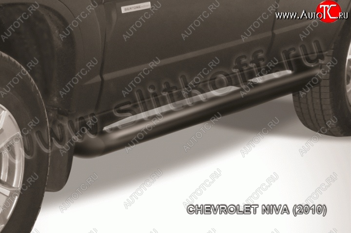 10 599 р. Защита порогов d76 труба Slitkoff Chevrolet Niva 2123 рестайлинг (2009-2020) (Нержавейка, Полированная)  с доставкой в г. Майкоп