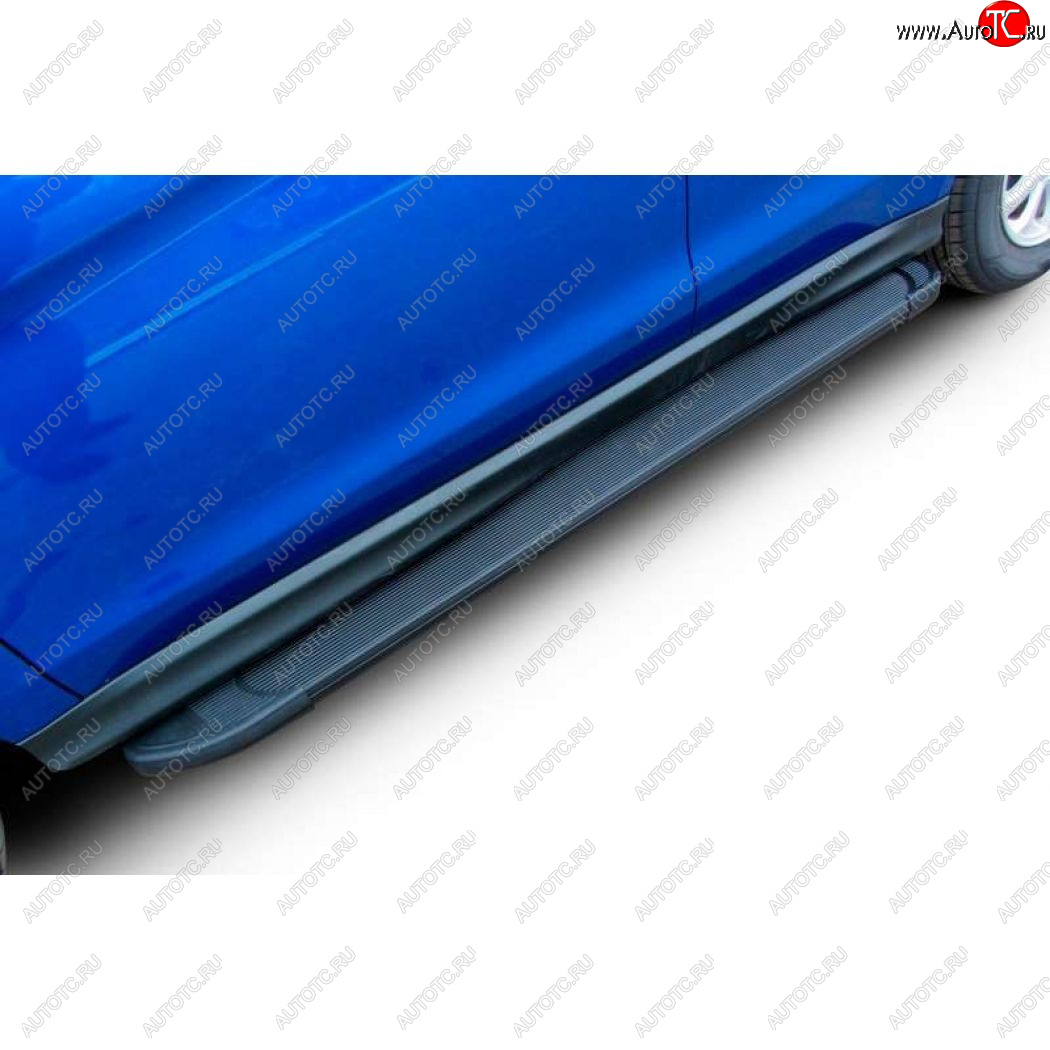 13 099 р. Пороги алюминиевые Slitkoff  Chevrolet Niva  2123 (2009-2020) рестайлинг (Optima Black )  с доставкой в г. Майкоп