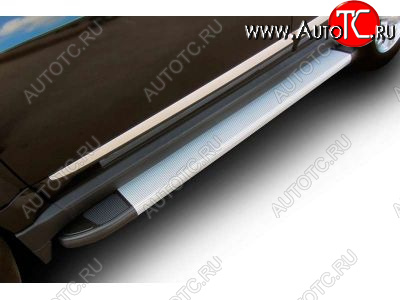 13 099 р. Пороги алюминиевые Slitkoff  Chevrolet Niva  2123 (2009-2020) рестайлинг (Optima Silver)  с доставкой в г. Майкоп