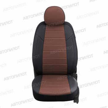 8 249 р. Чехлы на сиденья (экокожа, ЗСиС 40/60, до 2013 г.в.) Автопилот Chevrolet Niva 2123 рестайлинг (2009-2020) (черный/темно-коричневый)  с доставкой в г. Майкоп. Увеличить фотографию 3