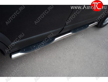 24 549 р. Защита порогов (круглая труба с накладками, диаметр 76 мм) SLITKOFF  Chevrolet Niva  2123 (2002-2008), Лада 2123 (Нива Шевроле) (2002-2008) (Круглые 90°)  с доставкой в г. Майкоп