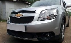 1 389 р. Сетка в решетку радиатора (верхняя) Russtal Chevrolet Orlando (2011-2018) (черная)  с доставкой в г. Майкоп. Увеличить фотографию 2