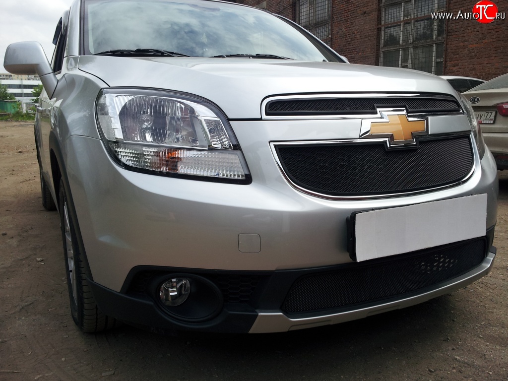 1 389 р. Сетка в решетку радиатора (верхняя) Russtal Chevrolet Orlando (2011-2018) (черная)  с доставкой в г. Майкоп