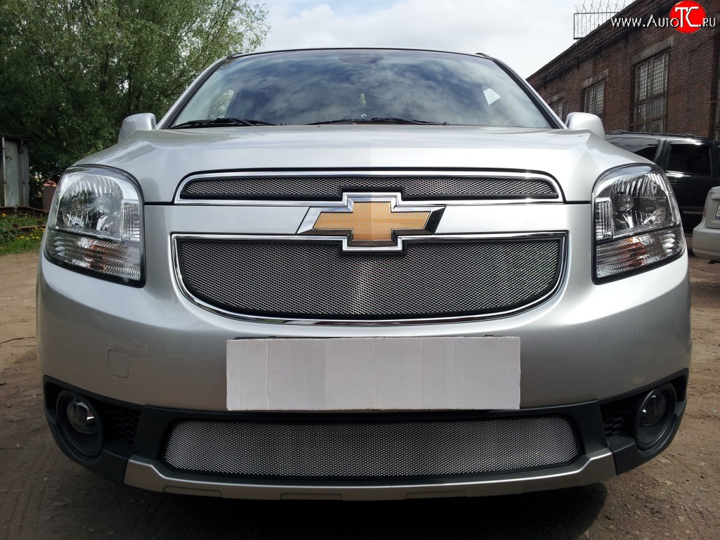 1 539 р. Сетка в решетку радиатора (нижняя) Russtal Chevrolet Orlando (2011-2018) (хром)  с доставкой в г. Майкоп