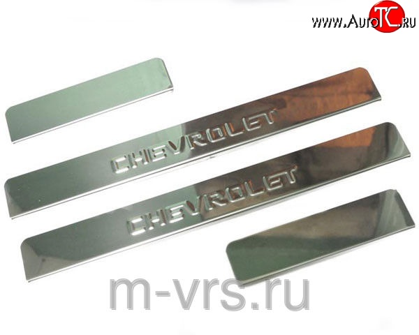 689 р. Накладки на порожки автомобиля M-VRS (нанесение надписи методом штамповки) Chevrolet Orlando (2011-2018)  с доставкой в г. Майкоп