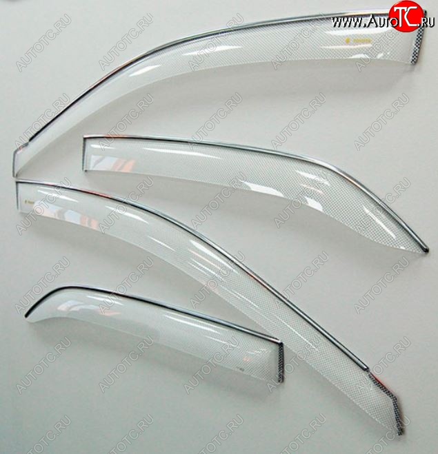 2 299 р. Дефлектора окон CA-Plastic  Chevrolet Rezzo (2000-2008) (Шелкография белая, Без хром.молдинга)  с доставкой в г. Майкоп