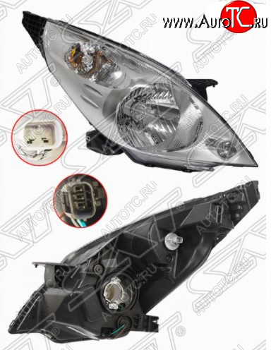 8 199 р. Правая передняя фара SAT (с электрокорректором) Chevrolet Spark M300 дорестайлинг (2010-2015)  с доставкой в г. Майкоп