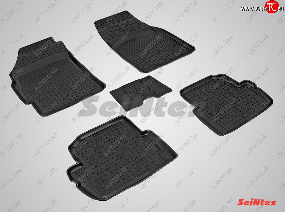 2 999 р. Износостойкие коврики в салон с высоким бортом SeiNtex Premium 4 шт. (резина)  Chevrolet Spark  M300 (2010-2015) дорестайлинг  с доставкой в г. Майкоп