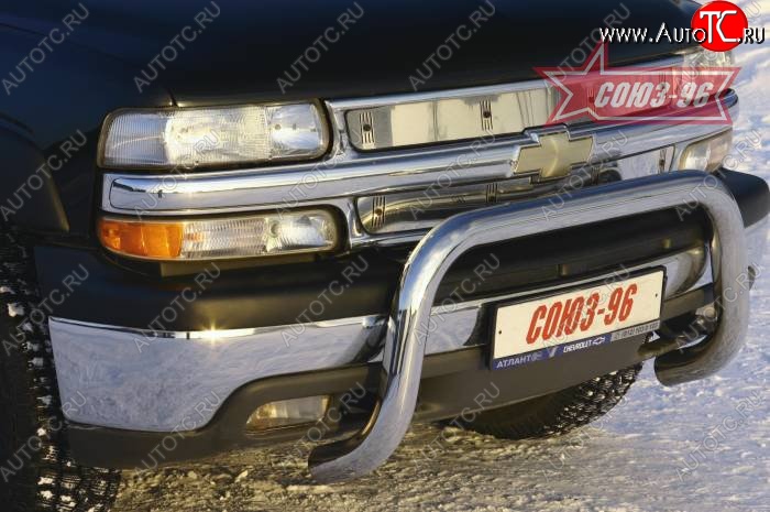 22 499 р. Защита переднего бампера Souz-96 (d76) Chevrolet Tahoe GMT900 5 дв. (2006-2013)  с доставкой в г. Майкоп