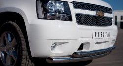 24 999 р. Защита переднего бампера (2 трубыØ76 и 42 мм, нержавейка) SLITKOFF  Chevrolet Tahoe  GMT900 (2006-2013) 5 дв.  с доставкой в г. Майкоп. Увеличить фотографию 2