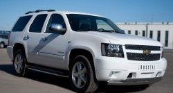 21 499 р. Защита переднего бампера (2 трубыØ76х42 мм, нержавейка) Russtal Chevrolet Tahoe GMT900 5 дв. (2006-2013)  с доставкой в г. Майкоп. Увеличить фотографию 3