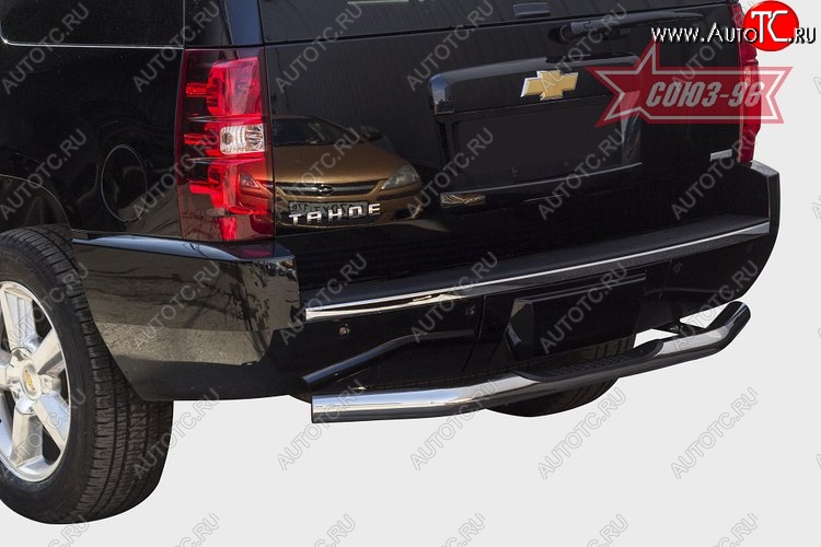 16 739 р. Защита заднего бампера с подножкой пластиковой (d76) Souz-96 Chevrolet Tahoe GMT900 5 дв. (2006-2013)  с доставкой в г. Майкоп