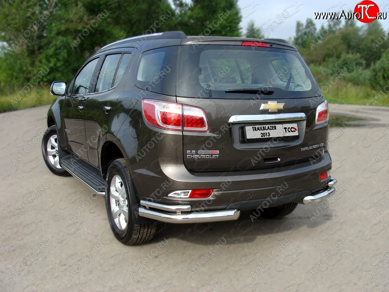 21 999 р. Защита заднего бампера (уголки двойные) ТСС 76,1/42,4 мм Chevrolet Trailblazer GM800 рестайлинг (2016-2020)  с доставкой в г. Майкоп