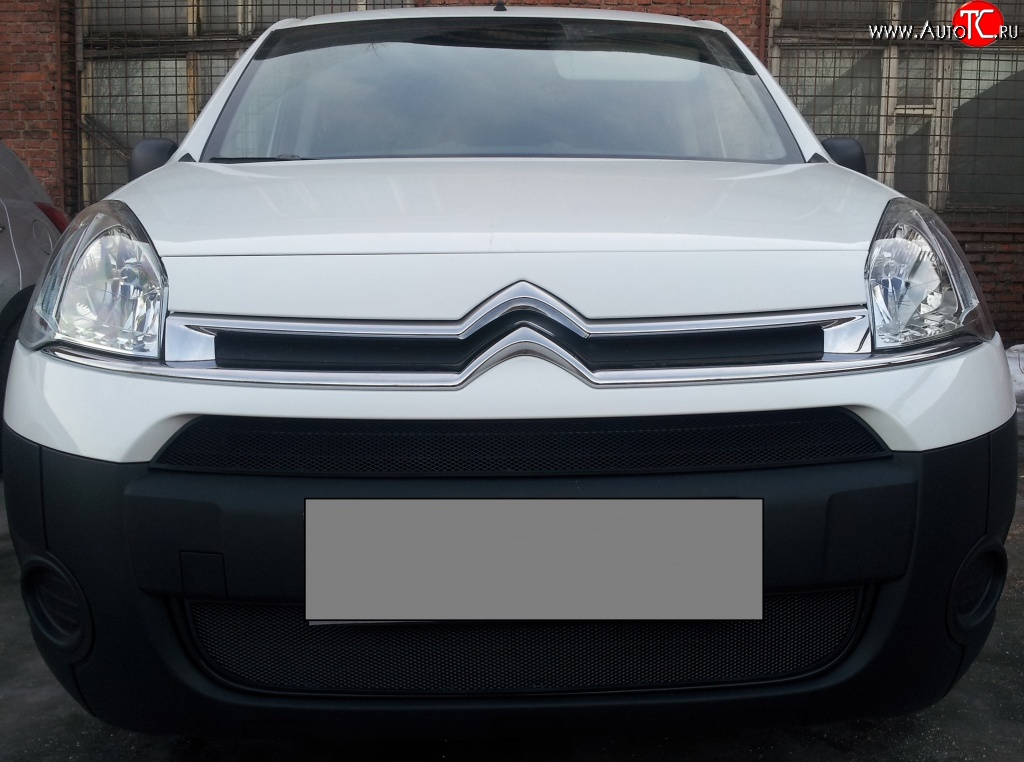 2 759 р. Сетка на бампер (рестайлинг) Russtal (черная) CITROEN Berlingo B9 дорестайлинг (2008-2016)  с доставкой в г. Майкоп