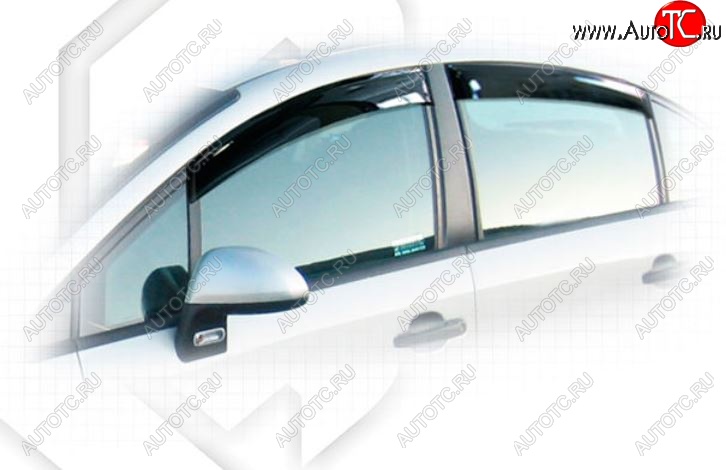1 899 р. Дефлектора окон CA-Plastiс CITROEN C4  дорестайлинг, хэтчбэк 5 дв. (2004-2008) (Classic полупрозрачный, Без хром.молдинга)  с доставкой в г. Майкоп