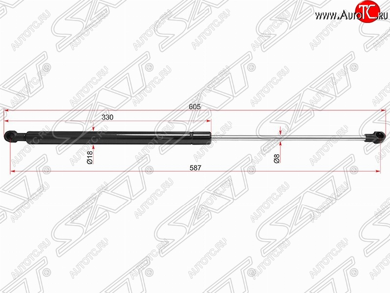 599 р. Упор крышки багажника SAT (газовый) CITROEN C4 picasso UD минивэн (2006-2014)  с доставкой в г. Майкоп