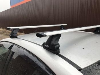5 299 р. Багажник на крышу Inter (в штатные крепления)  CITROEN C4 aircross (2012-2017), Mitsubishi ASX (2010-2025), Peugeot 307 ( универсал,  хэтчбэк 3 дв.,  хэтчбэк 5 дв.) (2001-2008), Peugeot 4008 (2012-2025) (Алюминиевые поперечины Крыло, 130 см)  с доставкой в г. Майкоп. Увеличить фотографию 2