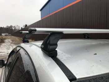 5 299 р. Багажник на крышу Inter (в штатные крепления)  CITROEN C4 aircross (2012-2017), Mitsubishi ASX (2010-2025), Peugeot 307 ( универсал,  хэтчбэк 3 дв.,  хэтчбэк 5 дв.) (2001-2008), Peugeot 4008 (2012-2025) (Алюминиевые поперечины Крыло, 130 см)  с доставкой в г. Майкоп. Увеличить фотографию 3