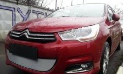 1 539 р. Сетка на бампер (хетчбек) Russtal (хром) CITROEN C4 B7 хэтчбэк 5 дв. (2011-2018)  с доставкой в г. Майкоп. Увеличить фотографию 4