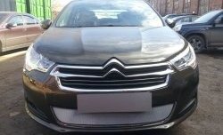 1 539 р. Сетка на бампер (седан) Russtal (хром) CITROEN C4 B7 хэтчбэк 5 дв. (2011-2018)  с доставкой в г. Майкоп. Увеличить фотографию 4